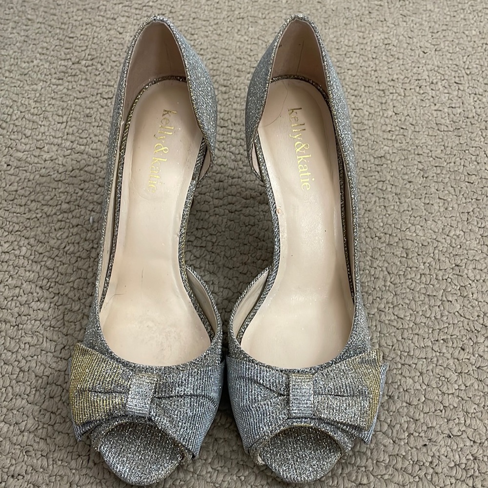 Silver and gold dress heels. Open toe
